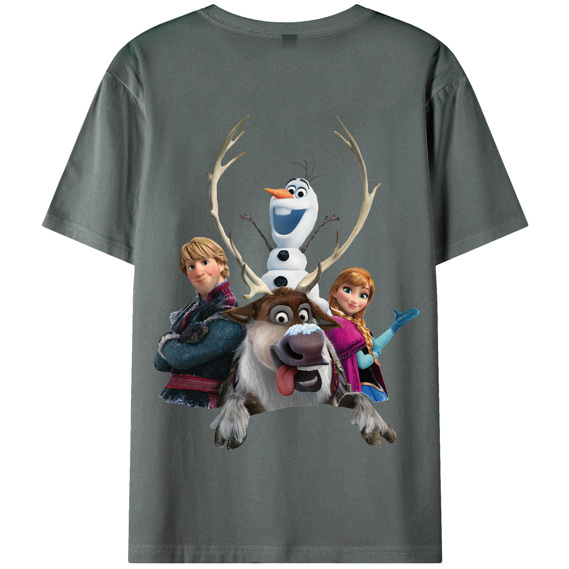 （画像用） アナと雪の女王 アンナ エルサ Frozen Anna Elsa 綿100％半袖Tシャツ（背面プリント）